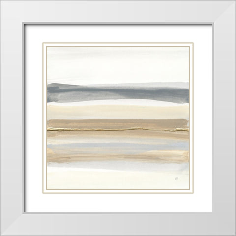 Gray and Sand I White Modern Wood Framed Art Print with Double Matting by Paschke, Chris