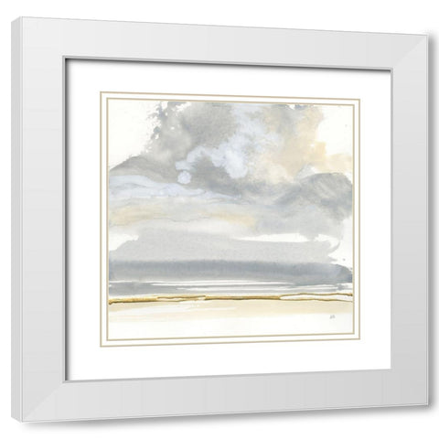 Cumulus Gray I White Modern Wood Framed Art Print with Double Matting by Paschke, Chris