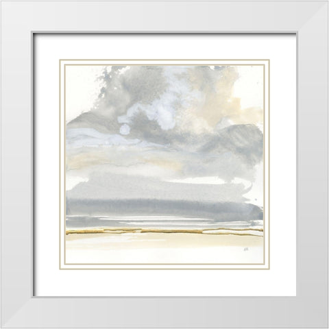 Cumulus Gray I White Modern Wood Framed Art Print with Double Matting by Paschke, Chris