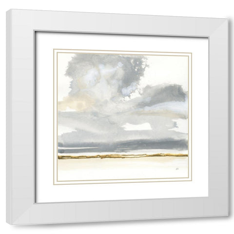 Cumulus Gray II White Modern Wood Framed Art Print with Double Matting by Paschke, Chris