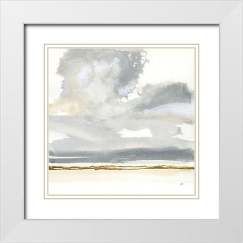 Cumulus Gray II White Modern Wood Framed Art Print with Double Matting by Paschke, Chris