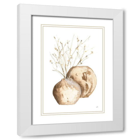 Vase Branch White Modern Wood Framed Art Print with Double Matting by Paschke, Chris
