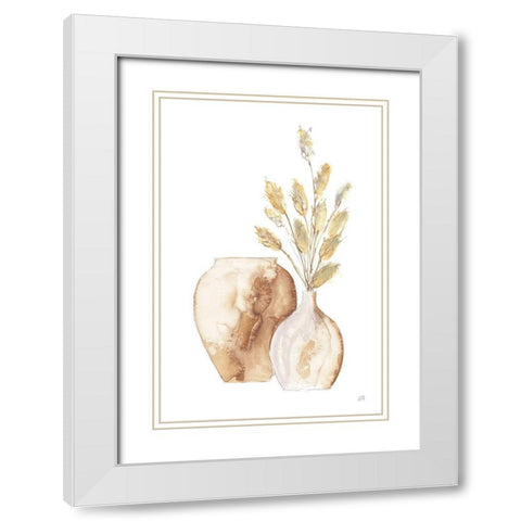 Vase Bunny Tail White Modern Wood Framed Art Print with Double Matting by Paschke, Chris