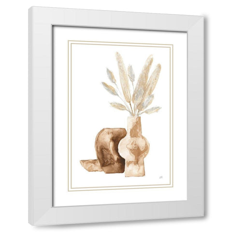 Vase Gray Bunny Tail White Modern Wood Framed Art Print with Double Matting by Paschke, Chris