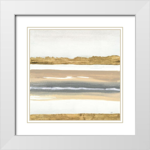 Gold and Gray Sand IV White Modern Wood Framed Art Print with Double Matting by Paschke, Chris