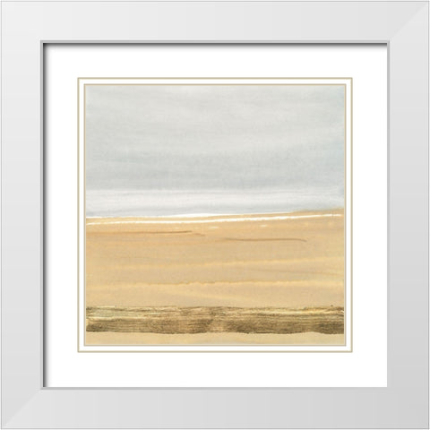 Gold Strips III White Modern Wood Framed Art Print with Double Matting by Paschke, Chris