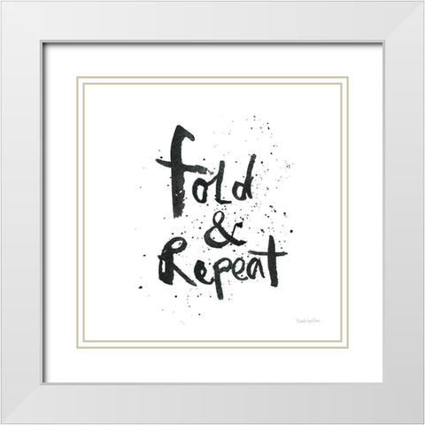 Laundry Day II White Modern Wood Framed Art Print with Double Matting by Charro, Mercedes Lopez