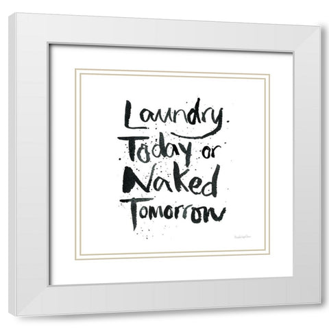 Laundry Day III White Modern Wood Framed Art Print with Double Matting by Charro, Mercedes Lopez