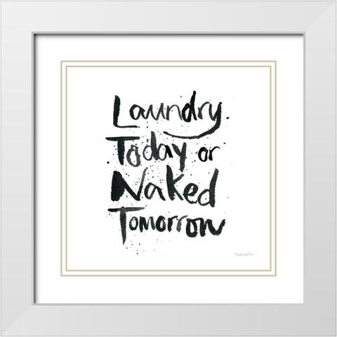 Laundry Day III White Modern Wood Framed Art Print with Double Matting by Charro, Mercedes Lopez