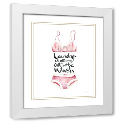 Lingerie Laundry I White Modern Wood Framed Art Print with Double Matting by Charro, Mercedes Lopez