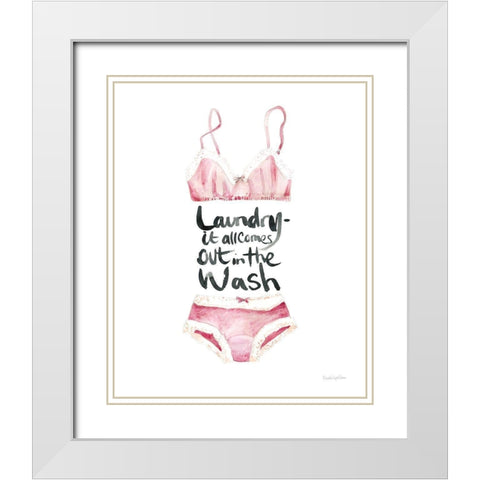 Lingerie Laundry I White Modern Wood Framed Art Print with Double Matting by Charro, Mercedes Lopez