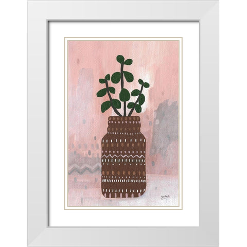 Boho Planter I White Modern Wood Framed Art Print with Double Matting by Mack, Lynn