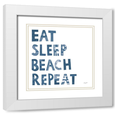 Sea Sand Sun I White Modern Wood Framed Art Print with Double Matting by Prahl, Courtney