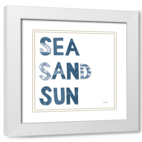 Sea Sand Sun IV White Modern Wood Framed Art Print with Double Matting by Prahl, Courtney