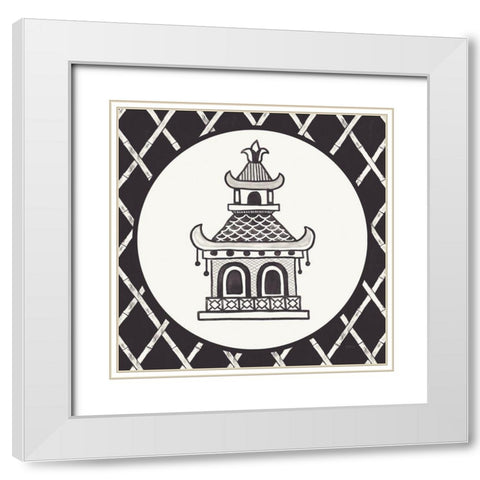 Everyday Chinoiserie V BW White Modern Wood Framed Art Print with Double Matting by Urban, Mary