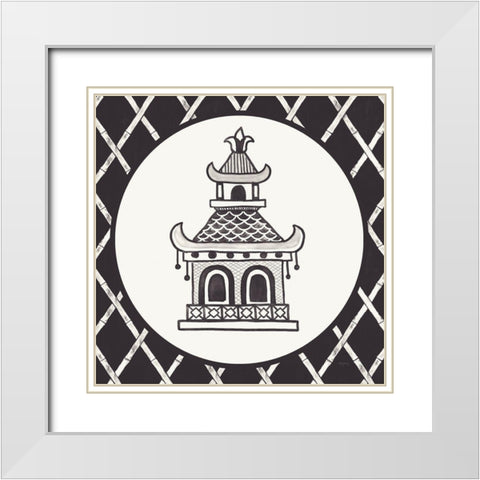 Everyday Chinoiserie V BW White Modern Wood Framed Art Print with Double Matting by Urban, Mary