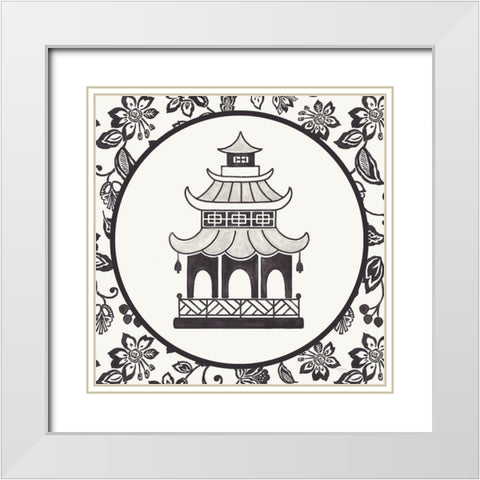 Everyday Chinoiserie VIII BW White Modern Wood Framed Art Print with Double Matting by Urban, Mary