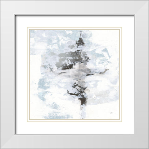 Layered Thinking I with Blue White Modern Wood Framed Art Print with Double Matting by Paschke, Chris