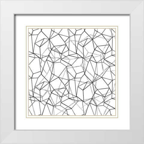 Across Geometrics Silver Crop White Modern Wood Framed Art Print with Double Matting by Wild Apple Portfolio