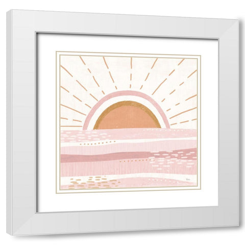 Warm Sweet Summer V White Modern Wood Framed Art Print with Double Matting by Charron, Veronique