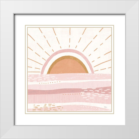 Warm Sweet Summer V White Modern Wood Framed Art Print with Double Matting by Charron, Veronique