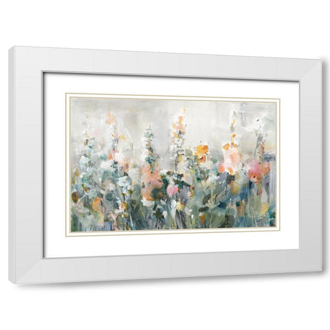 Rustic Garden White Modern Wood Framed Art Print with Double Matting by Nai, Danhui