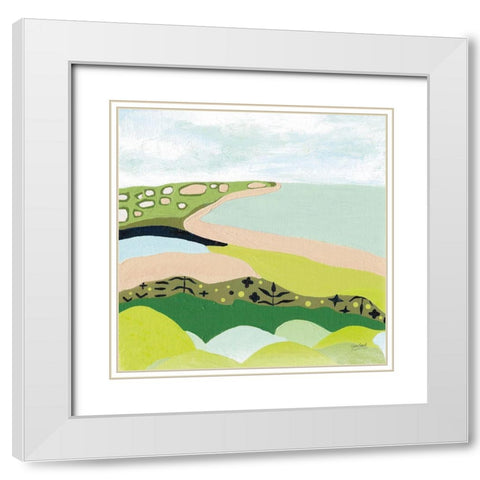 Vibrant Seascape I White Modern Wood Framed Art Print with Double Matting by Mack, Lynn