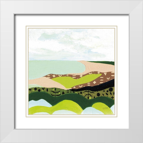 Vibrant Seascape II White Modern Wood Framed Art Print with Double Matting by Mack, Lynn