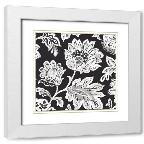 Ceylon Gardens V BW White Modern Wood Framed Art Print with Double Matting by Wild Apple Portfolio