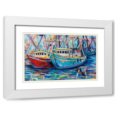 Salty Duo White Modern Wood Framed Art Print with Double Matting by Vertentes, Jeanette