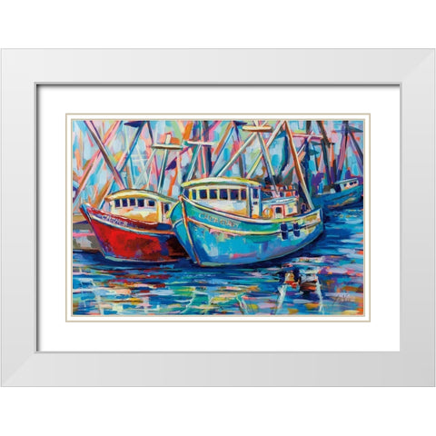 Salty Duo White Modern Wood Framed Art Print with Double Matting by Vertentes, Jeanette