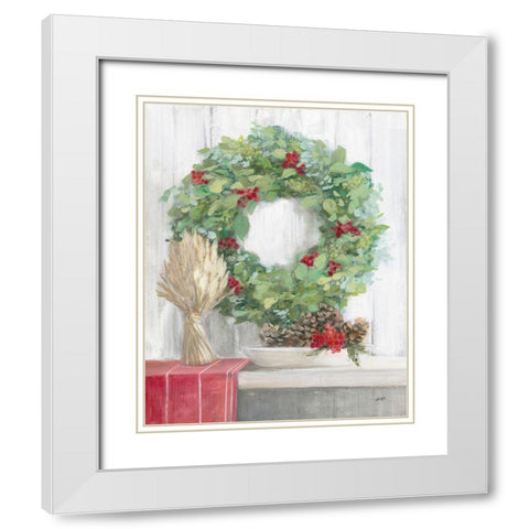 Natural Christmas II White Modern Wood Framed Art Print with Double Matting by Purinton, Julia