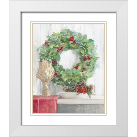 Natural Christmas II White Modern Wood Framed Art Print with Double Matting by Purinton, Julia