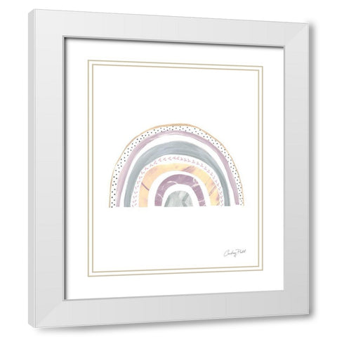 Boho Rainbow IX Purple White Modern Wood Framed Art Print with Double Matting by Prahl, Courtney