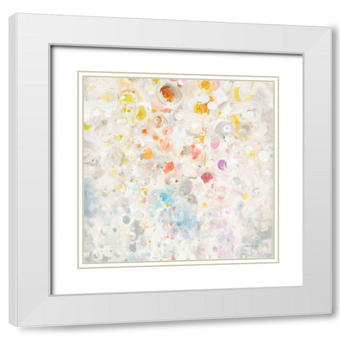 Bubbling Up White Modern Wood Framed Art Print with Double Matting by Nai, Danhui