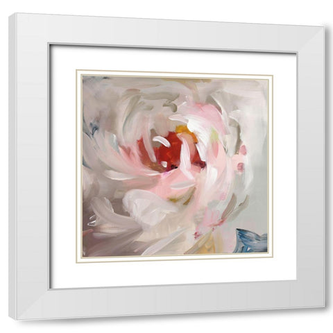 Flower Soul White Modern Wood Framed Art Print with Double Matting by Nai, Danhui