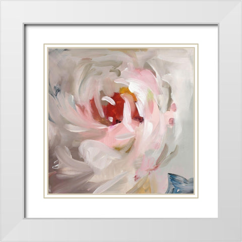 Flower Soul White Modern Wood Framed Art Print with Double Matting by Nai, Danhui