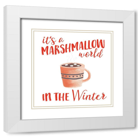 Cozy Winter VII Red White Modern Wood Framed Art Print with Double Matting by Marshall, Laura