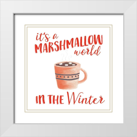 Cozy Winter VII Red White Modern Wood Framed Art Print with Double Matting by Marshall, Laura