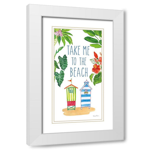 Tropical Home VII on White White Modern Wood Framed Art Print with Double Matting by Zaman, Farida