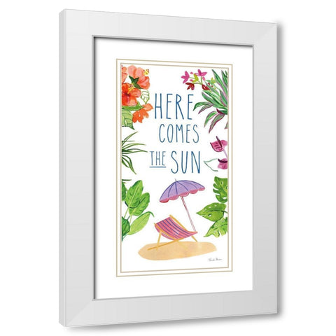 Tropical Home VIII on White White Modern Wood Framed Art Print with Double Matting by Zaman, Farida