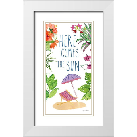 Tropical Home VIII on White White Modern Wood Framed Art Print with Double Matting by Zaman, Farida