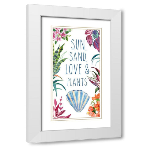 Tropical Home X on White White Modern Wood Framed Art Print with Double Matting by Zaman, Farida