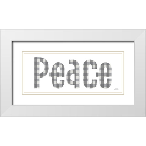 Retro Holiday Peace Gray White Modern Wood Framed Art Print with Double Matting by Marshall, Laura