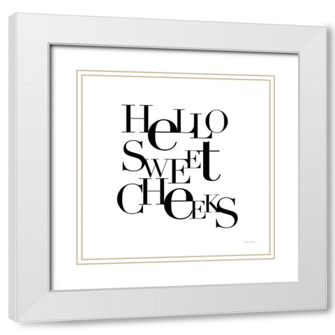 Sweet Cheeks White Modern Wood Framed Art Print with Double Matting by Charro, Mercedes Lopez