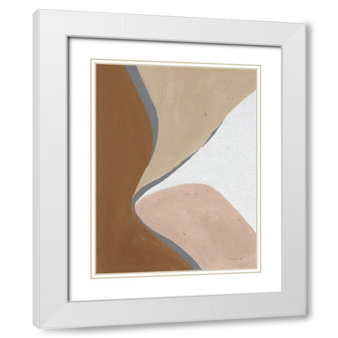 Neutral Abstract III White Modern Wood Framed Art Print with Double Matting by Nai, Danhui