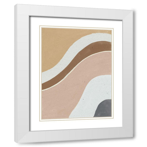 Flowing II Neutral White Modern Wood Framed Art Print with Double Matting by Nai, Danhui