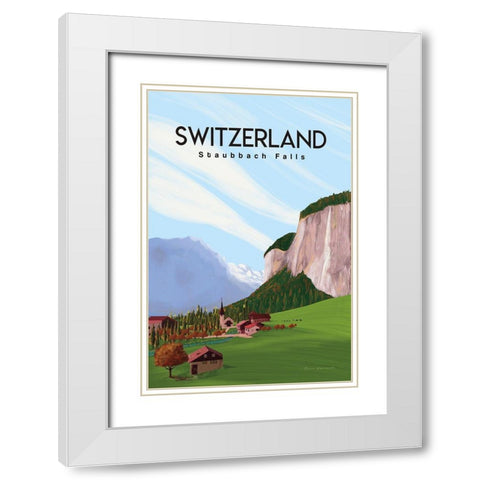 Swiss Alps White Modern Wood Framed Art Print with Double Matting by Escalante, Omar