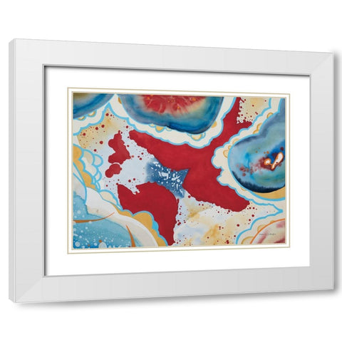 Agate I White Modern Wood Framed Art Print with Double Matting by Gallagher, Megan