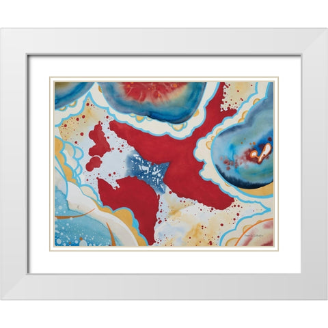 Agate I White Modern Wood Framed Art Print with Double Matting by Gallagher, Megan